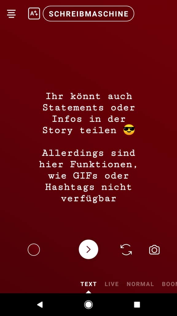 instagram story text
