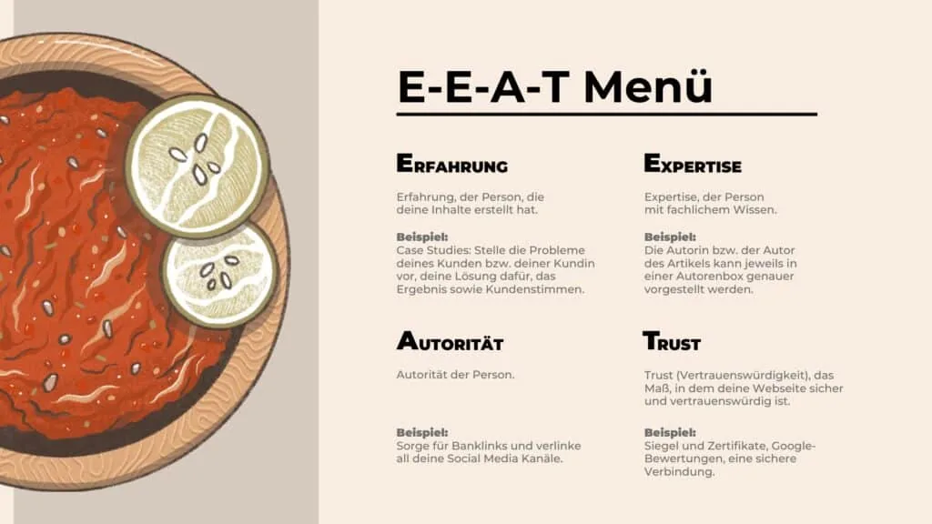 E-E-A-T Menü