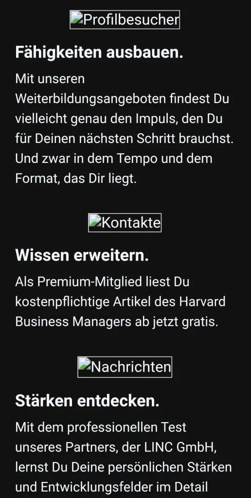 E-Mail-Marketing-Tipps: Dank Alt-Texten haben die Absätze eine Überschrift.