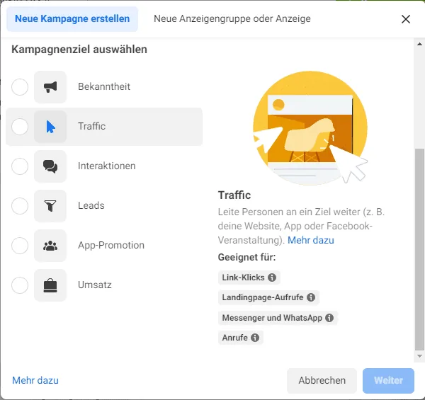 Facebook Ads Kosten Kampagnenziel
