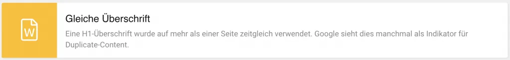 gleiche ueberschrift sistrix optimizer