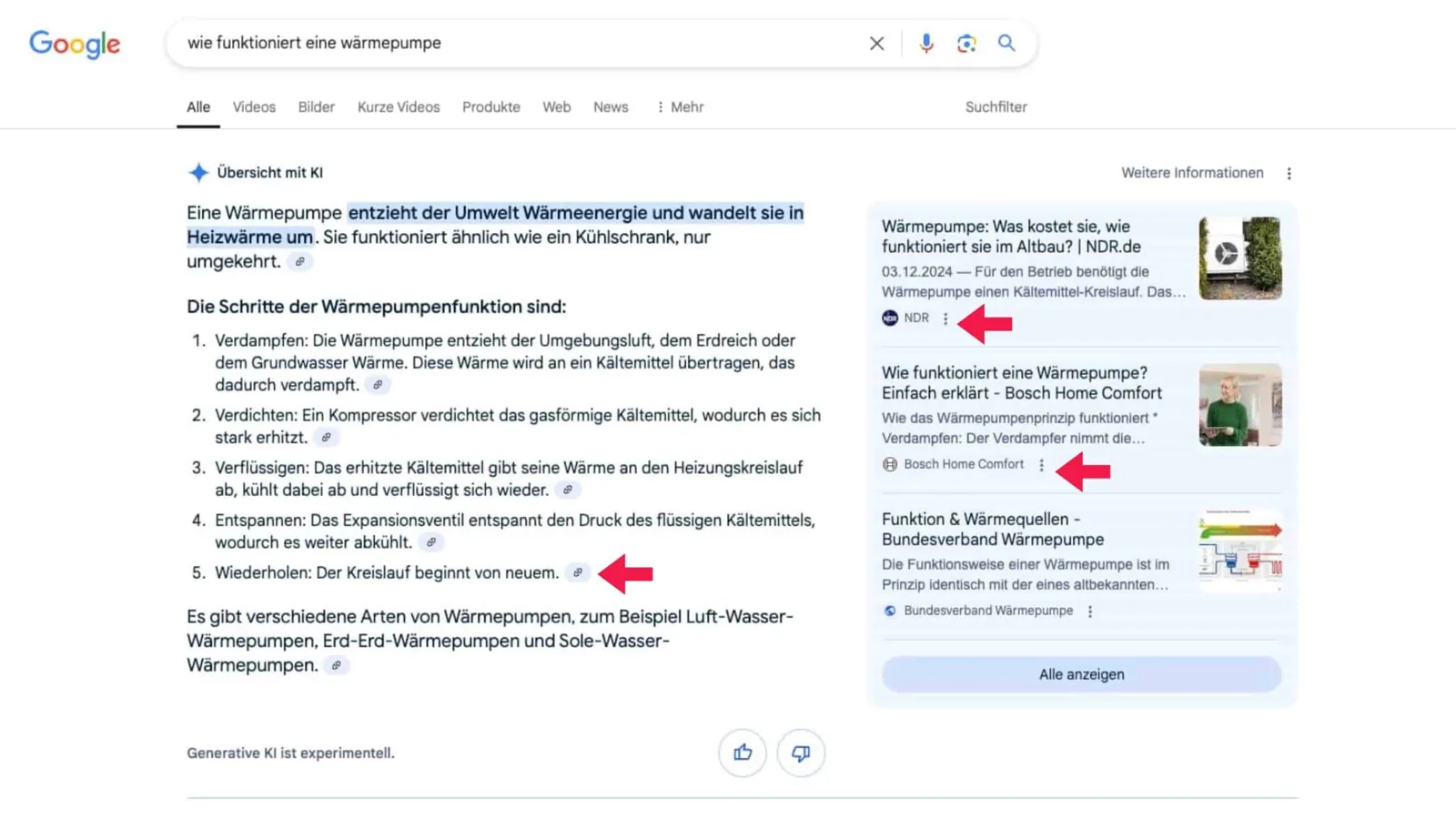 Google AI Overview arbeitet mit vertrauenswürdigen Quellen