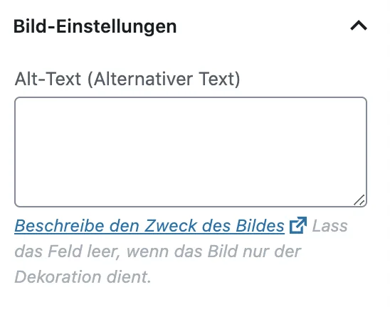 Immer ein Alternativtext angeben