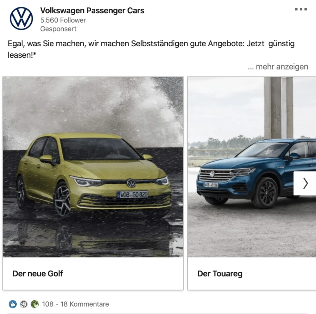 Image Carousel Ad LinkeDin