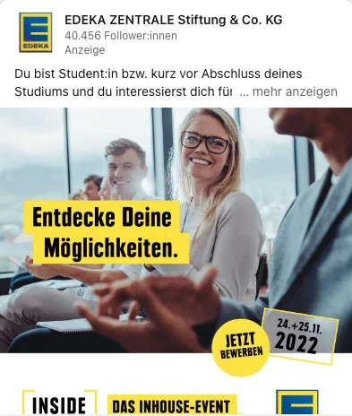 Linkedin Ads Recruiting Edeka