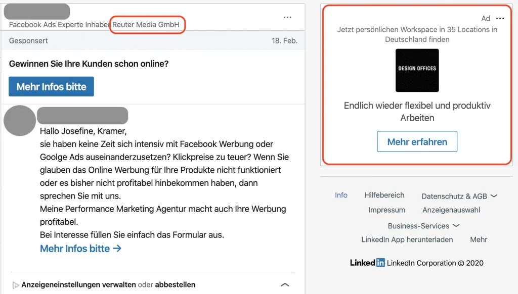 Message Ads Linkedin
