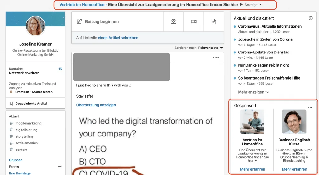 Text Ads LinkedIn