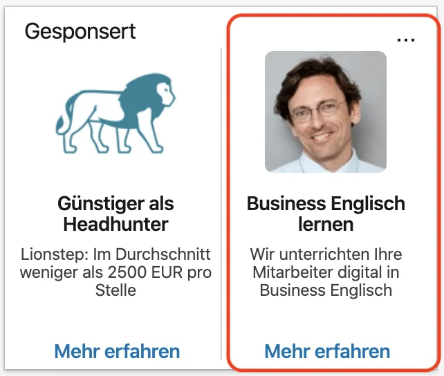 LinkedIn Ads Text Ads vertikal