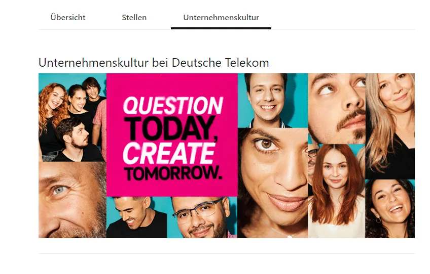 Linkedin Recruiting Ads Unternehmenskultur Telekom