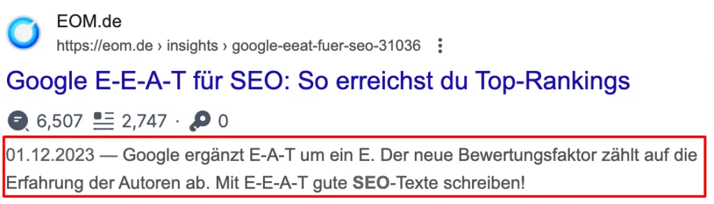 CTR optimieren mit Meta-Beschreibung