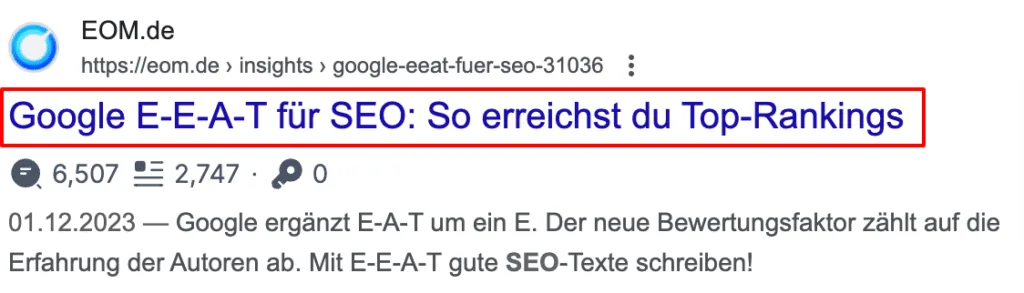 CTR optimieren mit Meta-Titel
