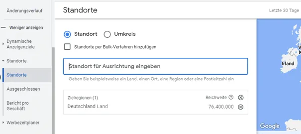 Google Ads Recruiting Einstellungen