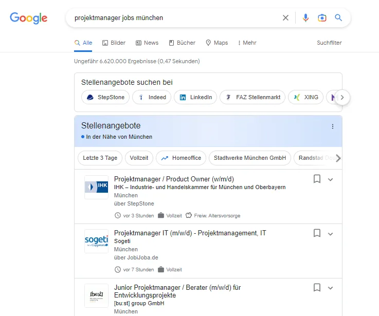 Google Ads Recruiting Beispiel Google Jobs