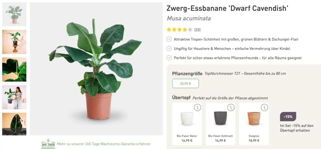 SEO Produktbeschreibung mit Upselling von Plantura
