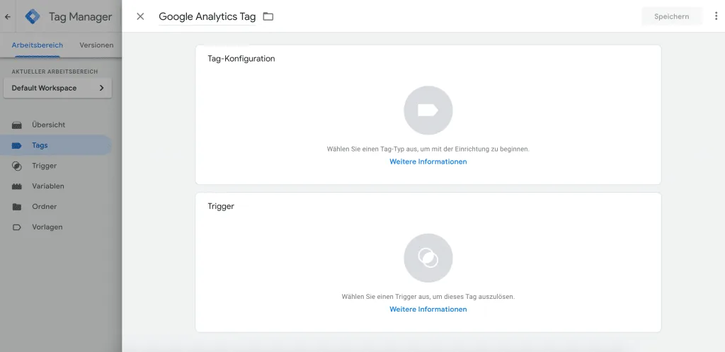 Google Analytics Implementierung Neuer Tag in Google Tag Manager